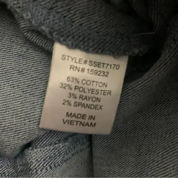 2/$30 Blue Denim Pencil Skirt Size Small Jean Short Mini Stretch Y2K High Waist - Picture 9 of 10